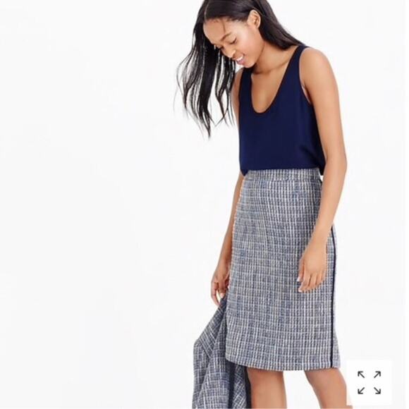 J. Crew Dresses & Skirts - J. Crew Blue Brown Flecked Tweed Pencil Skirt Size 6